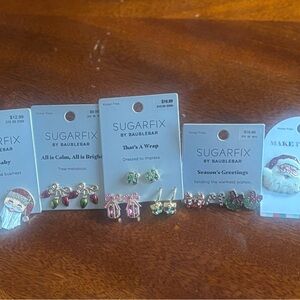 Sugarfix Holiday Earring Collection - Red, Green, Gold